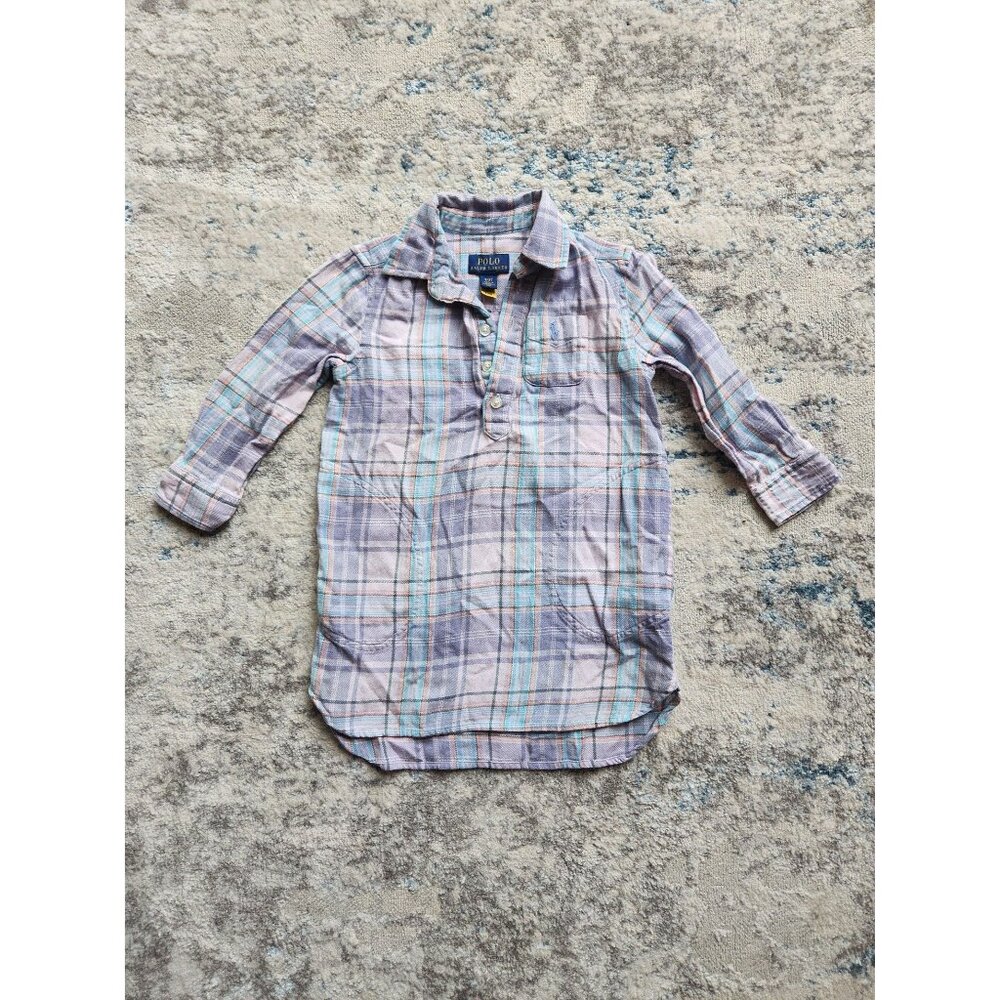 Ralph Lauren‎ Toddler Girls Size 3T Plaid Long Sleeve Toddler Dress